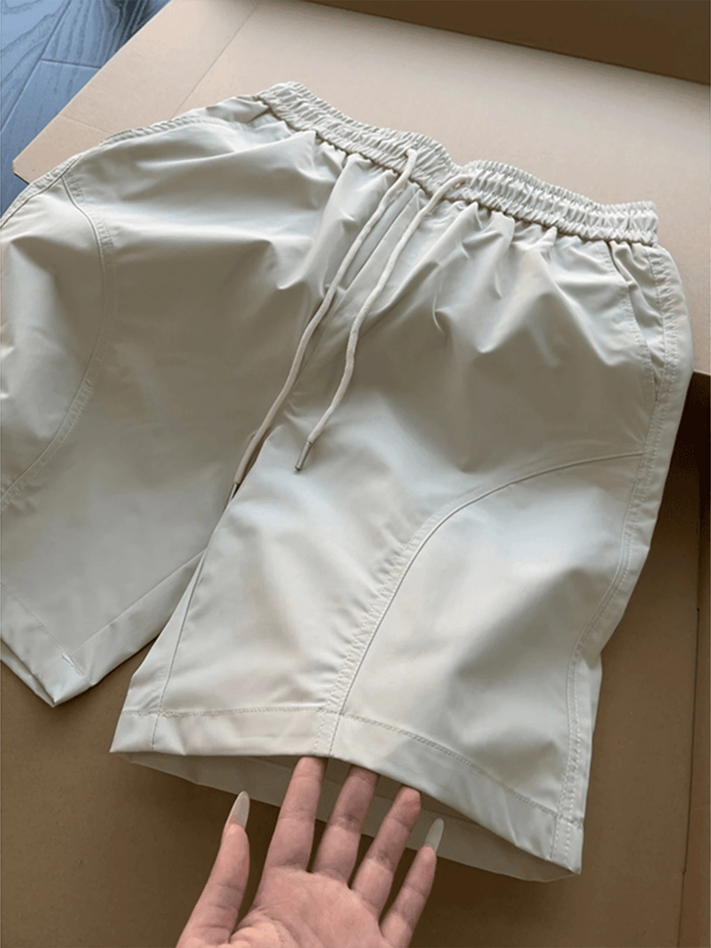 

Qui Dry Sports orts Men's Summer American Fitn Training Pants Beachwear Four-Quarter Mid-Pants Casual Loose Fit Polyes...