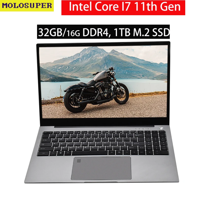 MOLOSUPER 15.6 inch Gaming Laptop Computer 32GB/16GB 1TB M.2 SSD Core I7 1165G7 11th Gen Quad Core 4.9Ghz Metal Gamer Notebook