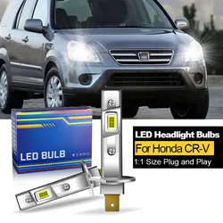 2PCS CANbus For Honda CR-V CRV 2005 2006 LED Headlights H1 High Beam H1 Low Beam Bulbs 20000LM White Plug and Play 12V