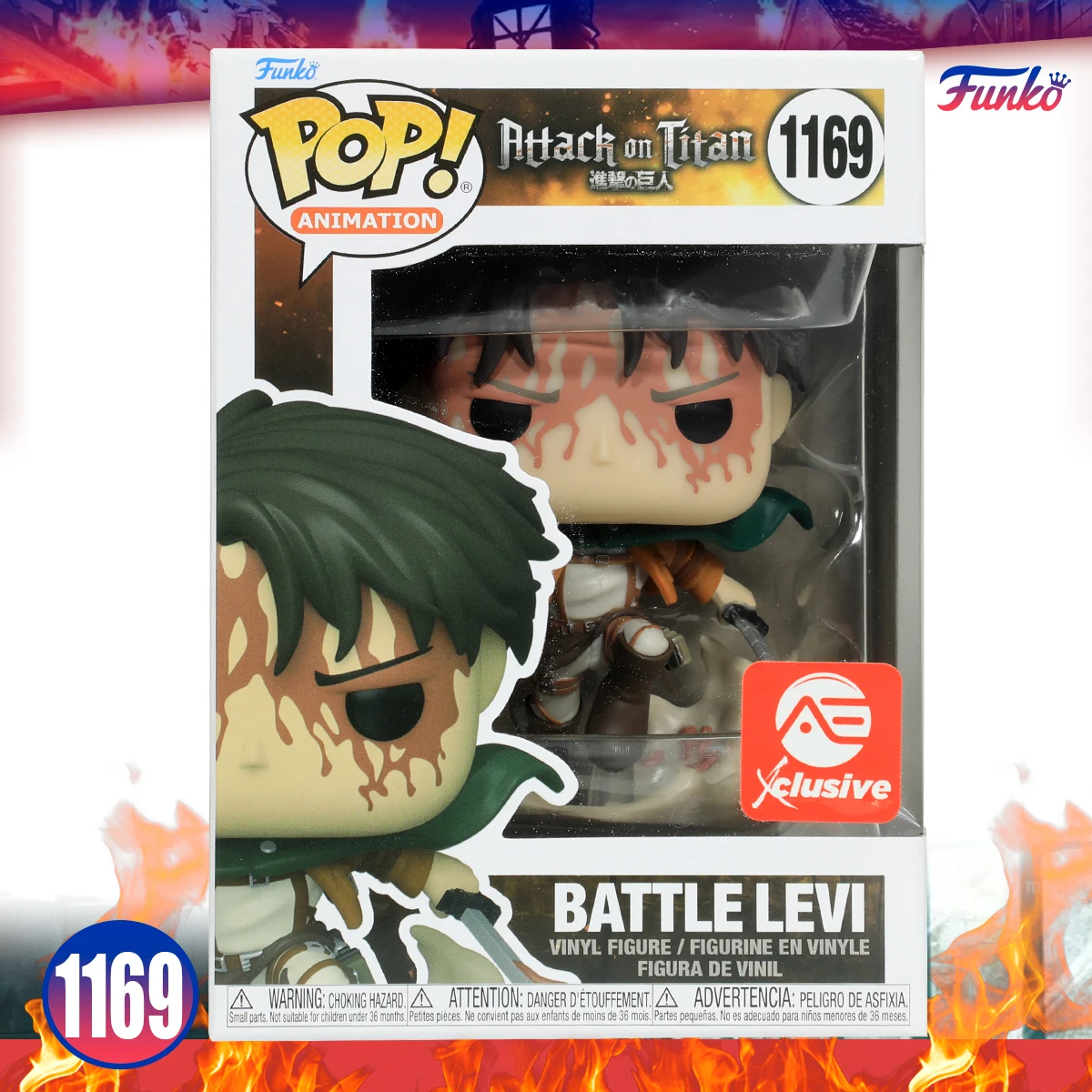 Funko Pop Animación Attack On Titan Series # 1169 Battle Levi figura de vinilo modelo exclusivo muñeca juguete colección regalos Juguetes