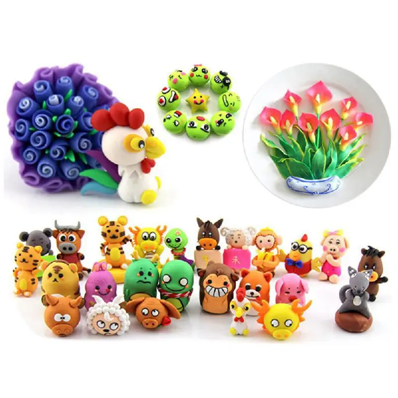 24/36/50 Kleuren Polymer Clay Fimo Diy Zachte Klei Set Molding Craft Oven Bakken Klei Blokken Montessori Vroege Onderwijs speelgoed Voor Kinderen