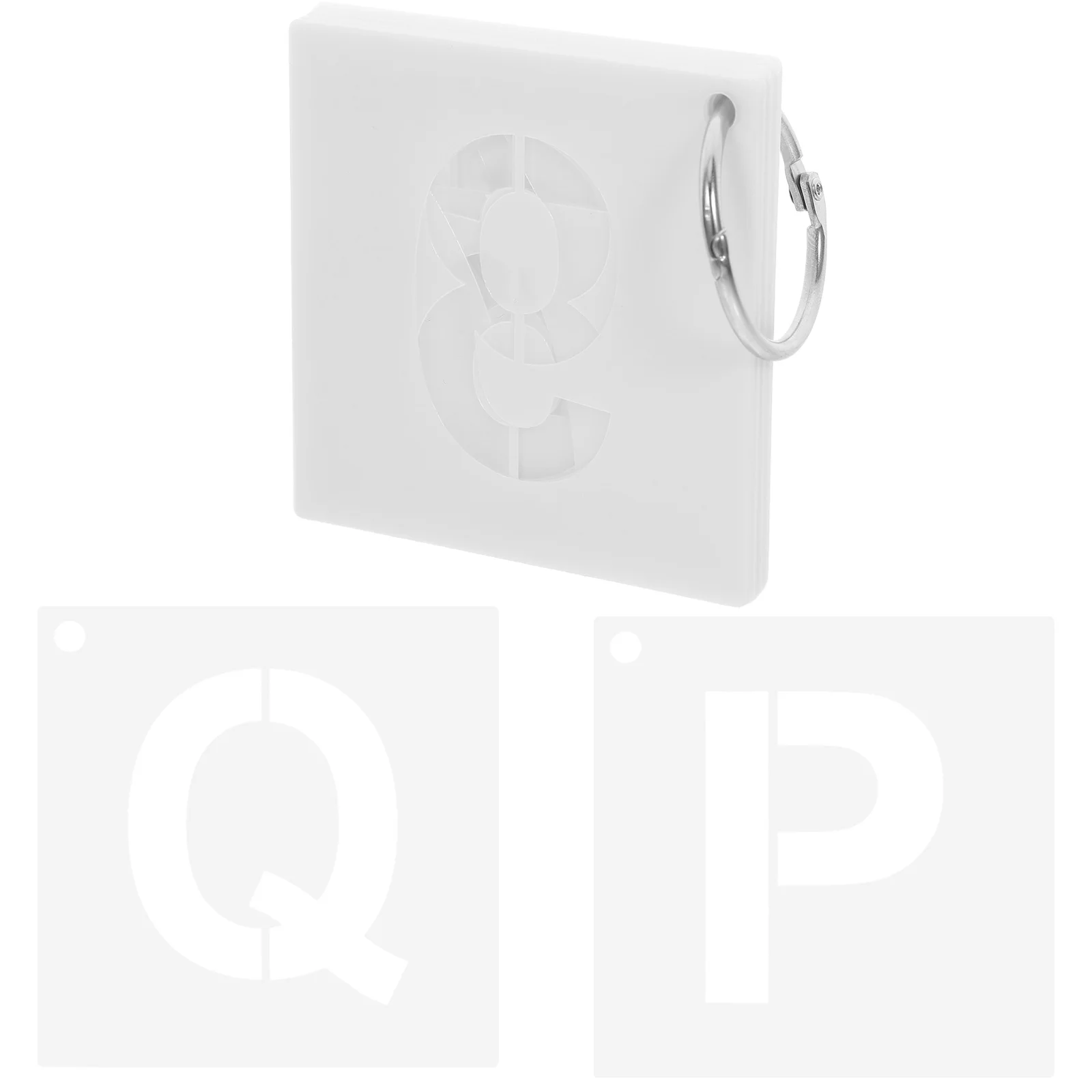 

36 pcs Alphabet Number Stencils Reusable Durable Pet Material Creative Painting Craft Wall Fabric Rock Chalkboard Storage Ring