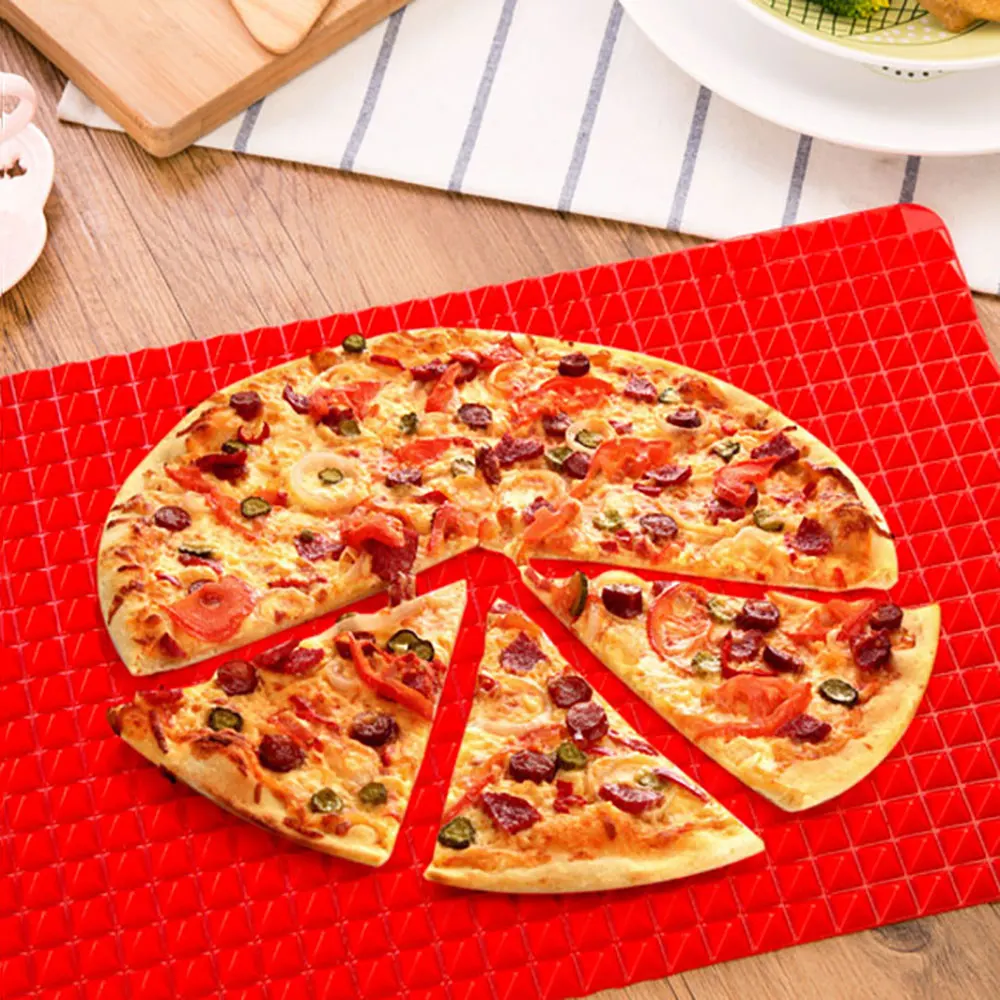 Silicone world Silicone Multifunctional BBQ Pizza Mat Microwave Oven Baking Placemat Tray Sheet Kitchen Baking Tools Bakeware