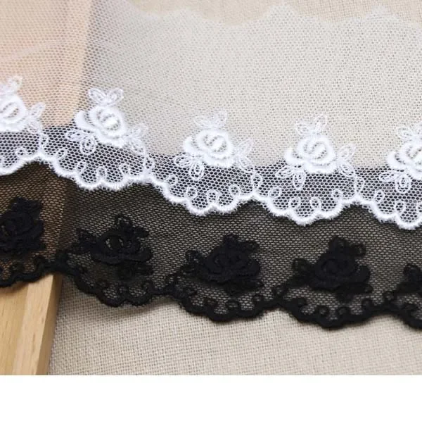 Width:5cm (2 inch) Rose Mesh Embroidered Lace Trimming Lace for DIY Sewing Accessories garment(ss-379)