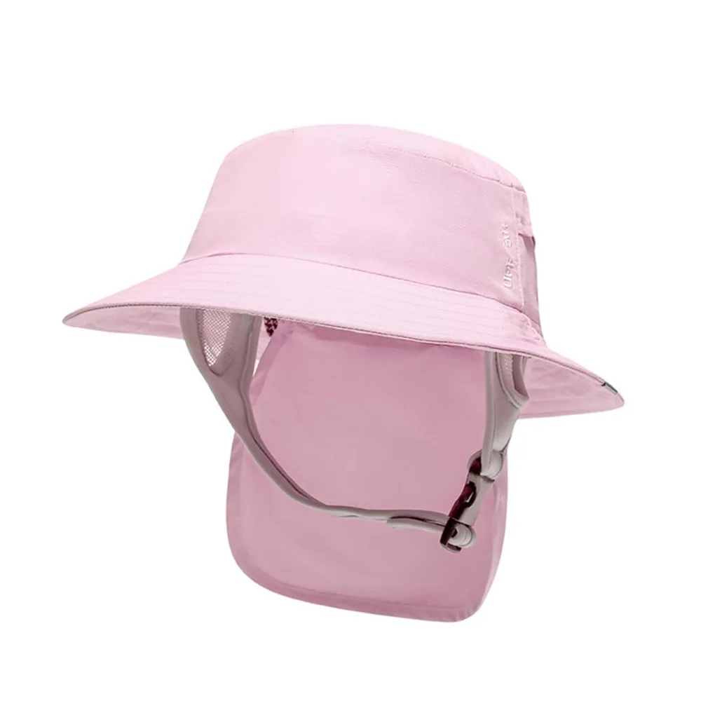 

With Chin Strap Surfing Backet Hat Breathable Windproof Ladies Sun Hat Quick-drying Wide-brimmed Fisherman Cap Water Sport