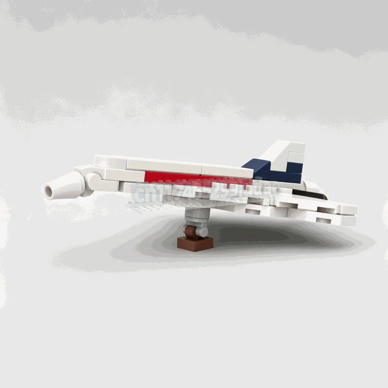 45PCS Micro Concorde Supersonic Aircraft Building Blocks Model Custom Puzzle Technical DIY Creative Assembly Toy Gift Collection