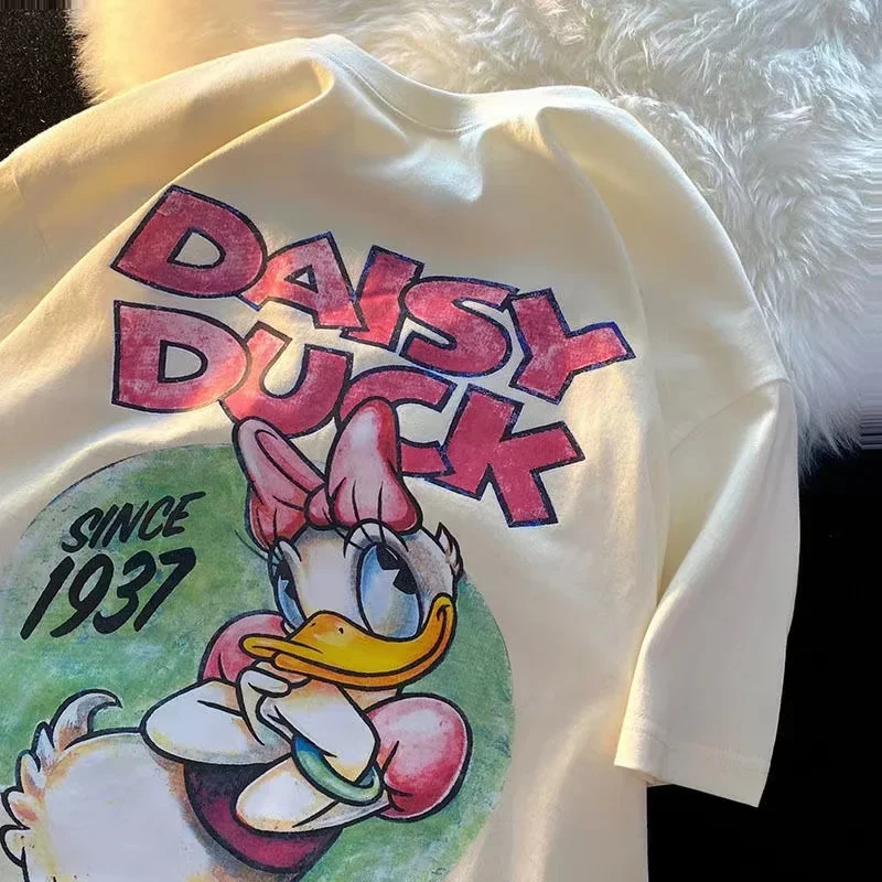 Disney T Shirt Donald Duck Anime Blouses Graphic Short Sleeve T Shirts Kawaii Tee Top Harajuku Donald Duck Y2k Women Clothing