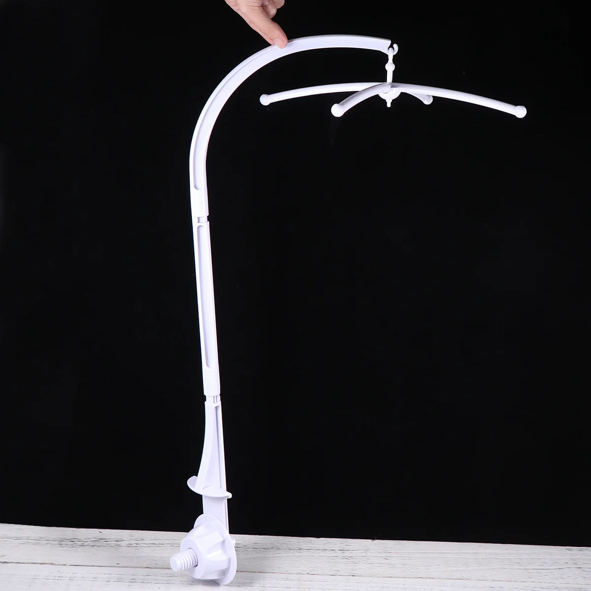 Ersatz-Armhalter für Babybetten, 66 cm, weiß, drehbar, langlebig, ABS-Bettglockenständer für mobile Wiege für Babybetten