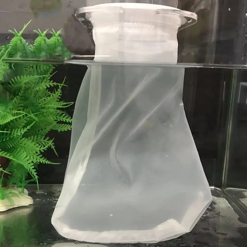 1pcs Super Fine Aquarium Filter Bag with Frame Washable Reusable Mesh Foam Carpet Sock Bag for Fish Marine Filtration System