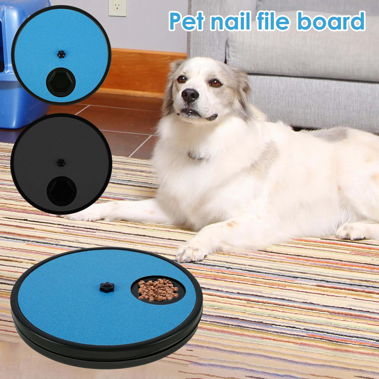 3-in-1 multifunzionale per unghie per cani antigraffio per unghie antiscivolo per cani Scratch Board piatto interattivo per Dispenser di cibo per