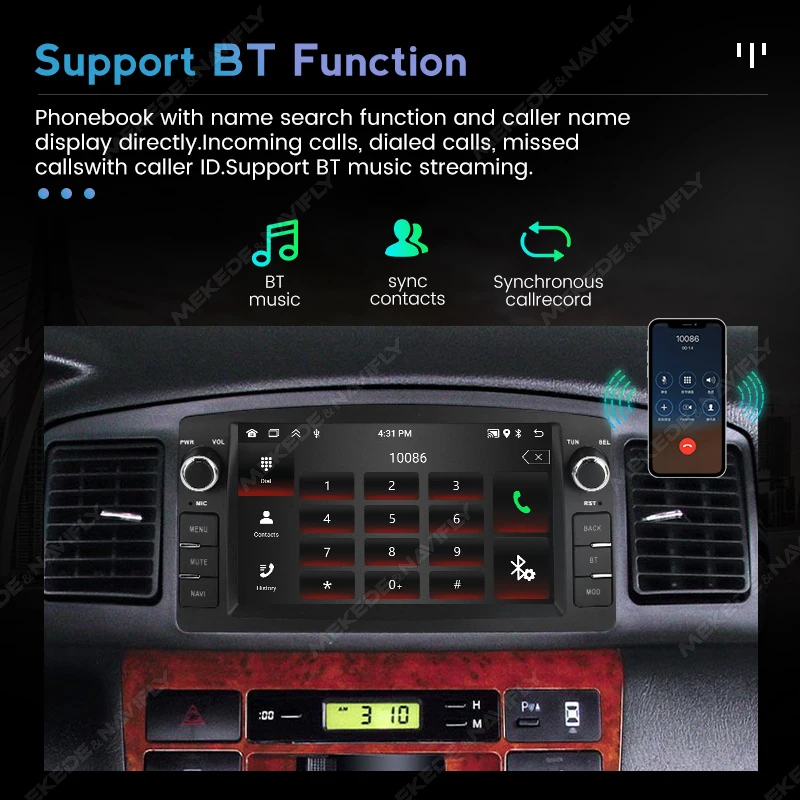 7 ''2din Auto Intelligent Systeem Radio Stereo Voor Toyota Corolla E120 2003-2006 Byd F3 Draadloze Carplay Android Auto Multimedia