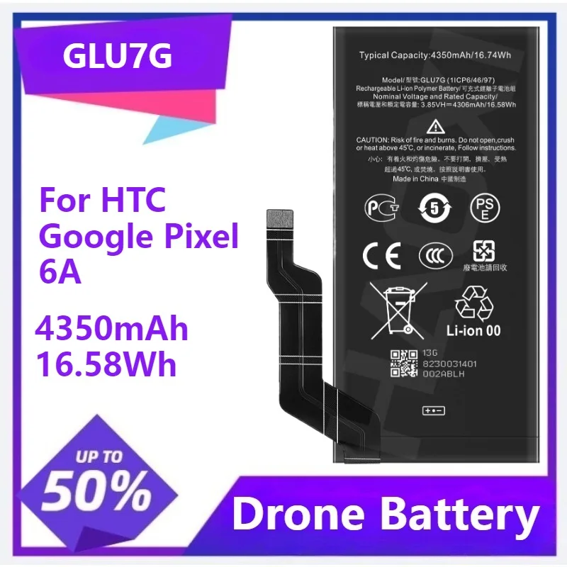 

GLU7G Replacement New Battery For HTC Google Pixel 6A Phone Battery 4350mAh 16.58Wh