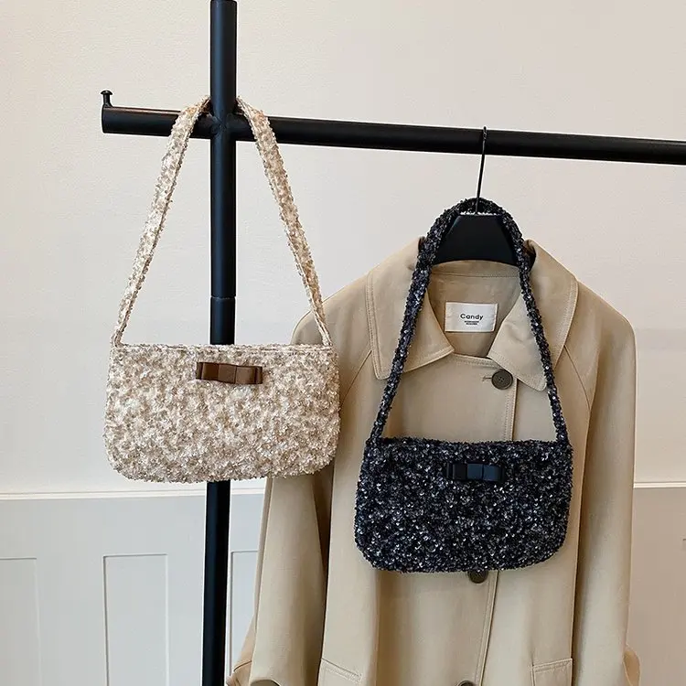 

Sparkling Sequin Color-Block Underarm Bag: Trendy, Chic & Versatile Shoulder Bag for Women. Perfect Blend of Glamorous Sequins