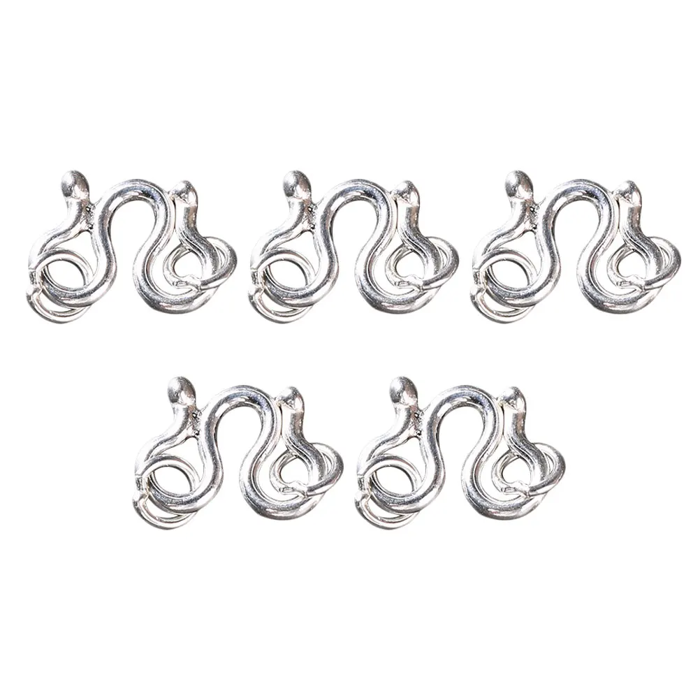 

5 Pcs Hook Clasp Silver Bracelet Buckle Jewelry Making Accessories S Hook Clasps Sterling Anti Rust Elegant Design DIY