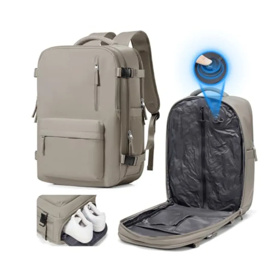 

Vacuum Seal Travel Backpack Built-in Pump, Air Compression System Vacuum Vacpack Backpack Travel Bag for Women Men Carry On Sui