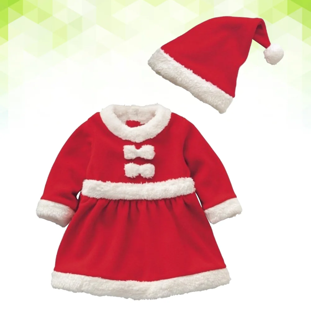 Christmas Costume Set Children Santa Claus Festival Costume Cosplay Costume Suit for Girls - Size 80cm (Red)