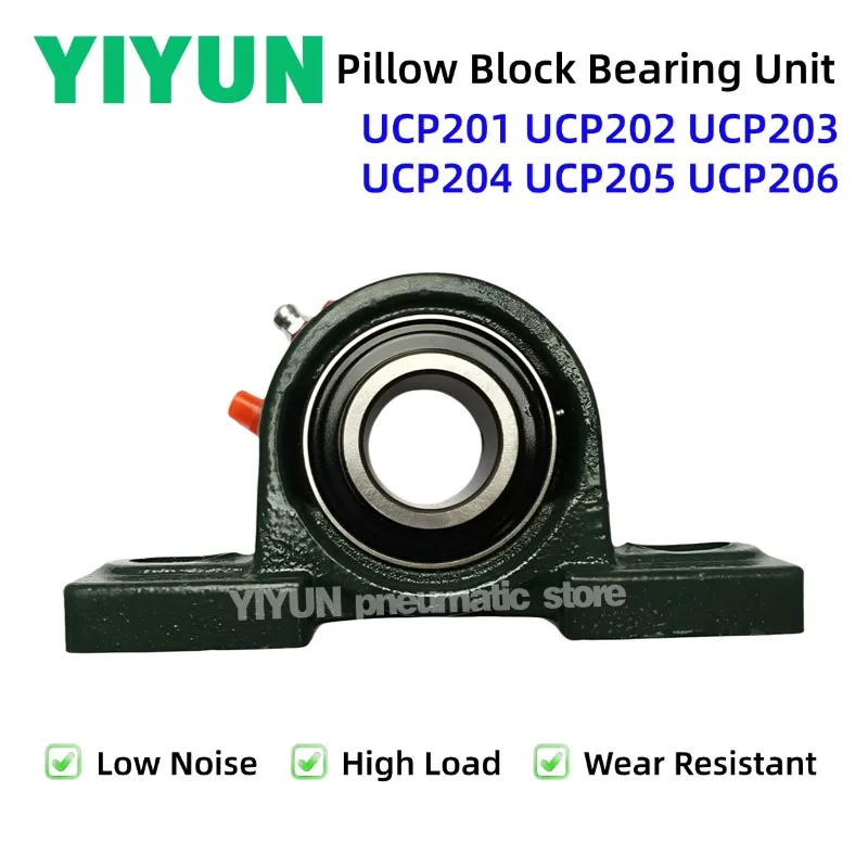 1PC UCP201 UCP202 UCP203 UCP204 UCP205 UCP206 UCP Series Cast Iron Insert Pillow Block Bearing Unit Bore 12/15/17/20/25/30mm