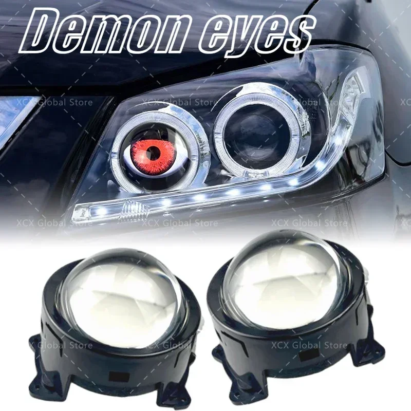 Dynamic 3 Inch Devil Eyes Lens Lights For 12v Car Demon Eye Red Eye Retrofit Kits Headlight Assembly Auto Accessories