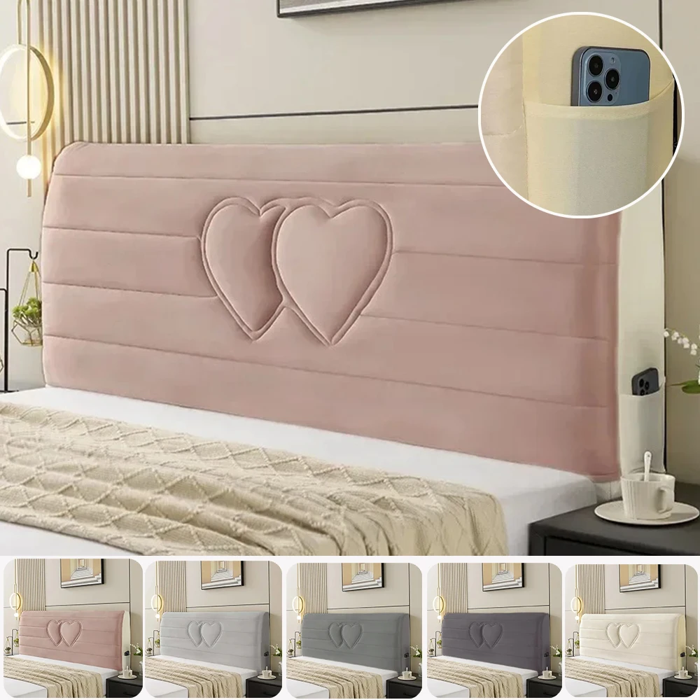 

Dutch Velvet Headboard Cover Stretch Bed Backrest Cover Removable Soft Dustproof Bed Headboard Slipcover Protective Case Bedroom