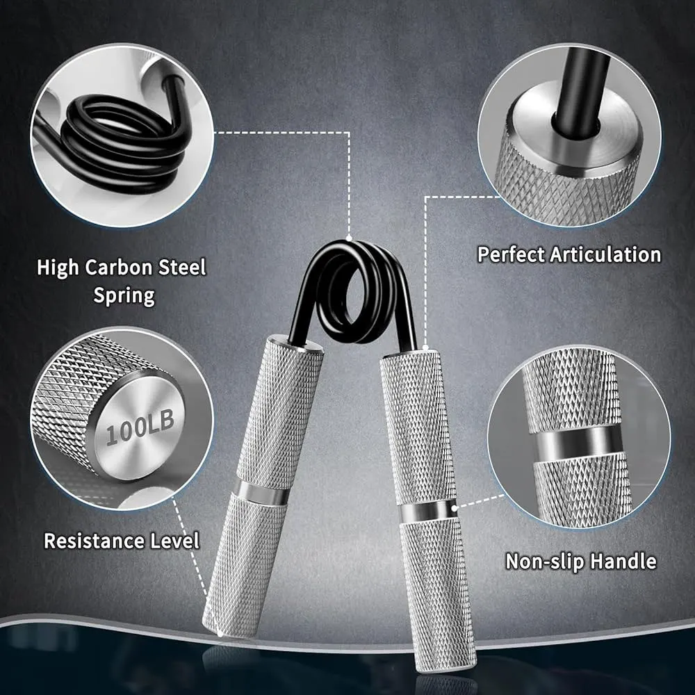 50LB-300LB مقوي قبضة اليد المعدنية، تمرين الساعد عالي التحمل غير قابل للانزلاق، قابض اليد لممارسة إعادة تأهيل اليد