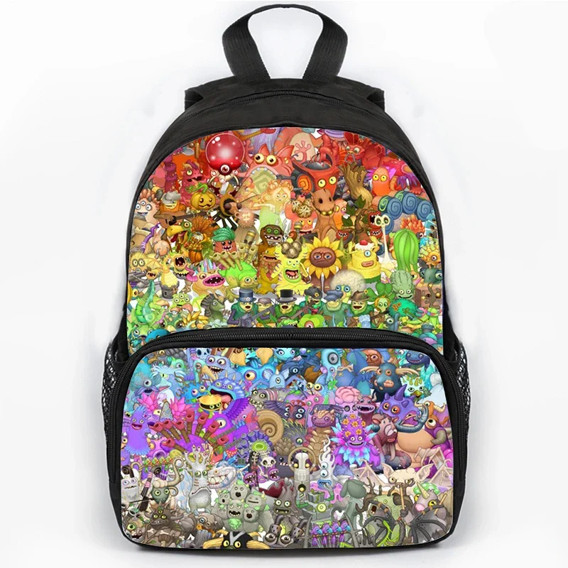 

My Singing Monsters Backpack for Boys Girls Waterproof School Bags Funny Cartoon Print Bookbag Large Capacity Child Backpacks