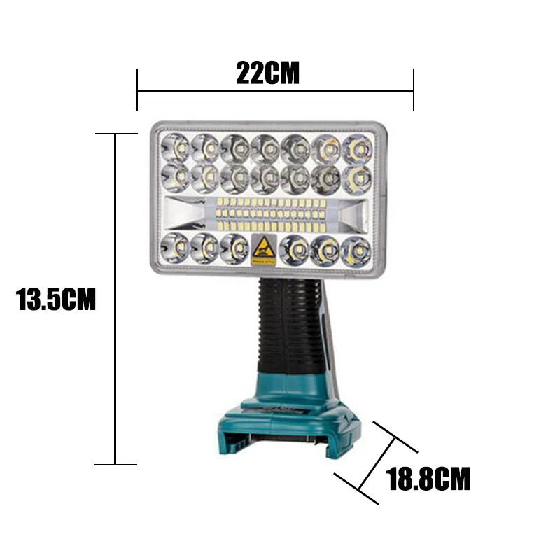 Latarka LED 18W z ładowarką USB 5V 2.1A dla Bosch 14.4V-20V akumulator litowo-jonowy BAT609 BAT609G wymiana na zewnątrz reflektor