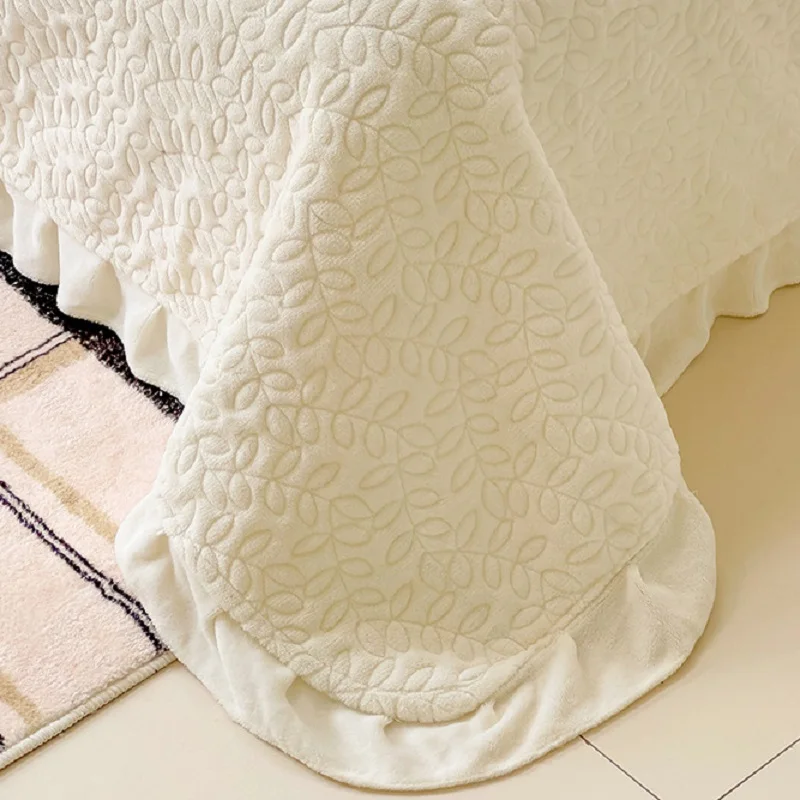 Colcha acolchoada na roupa de cama, cobertor, lençol de veludo com leite, colchão, capa de cama Cubrecam Colcha, inverno quente