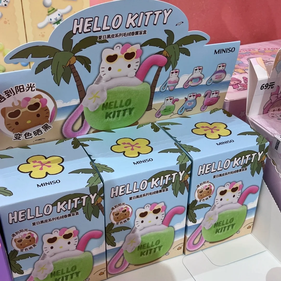 

Original Hello Kitty Summer Black Skin Series Plush Toy Aromatherapy Blind Box Desktop Decoration Cute Pendant Gift For Friends