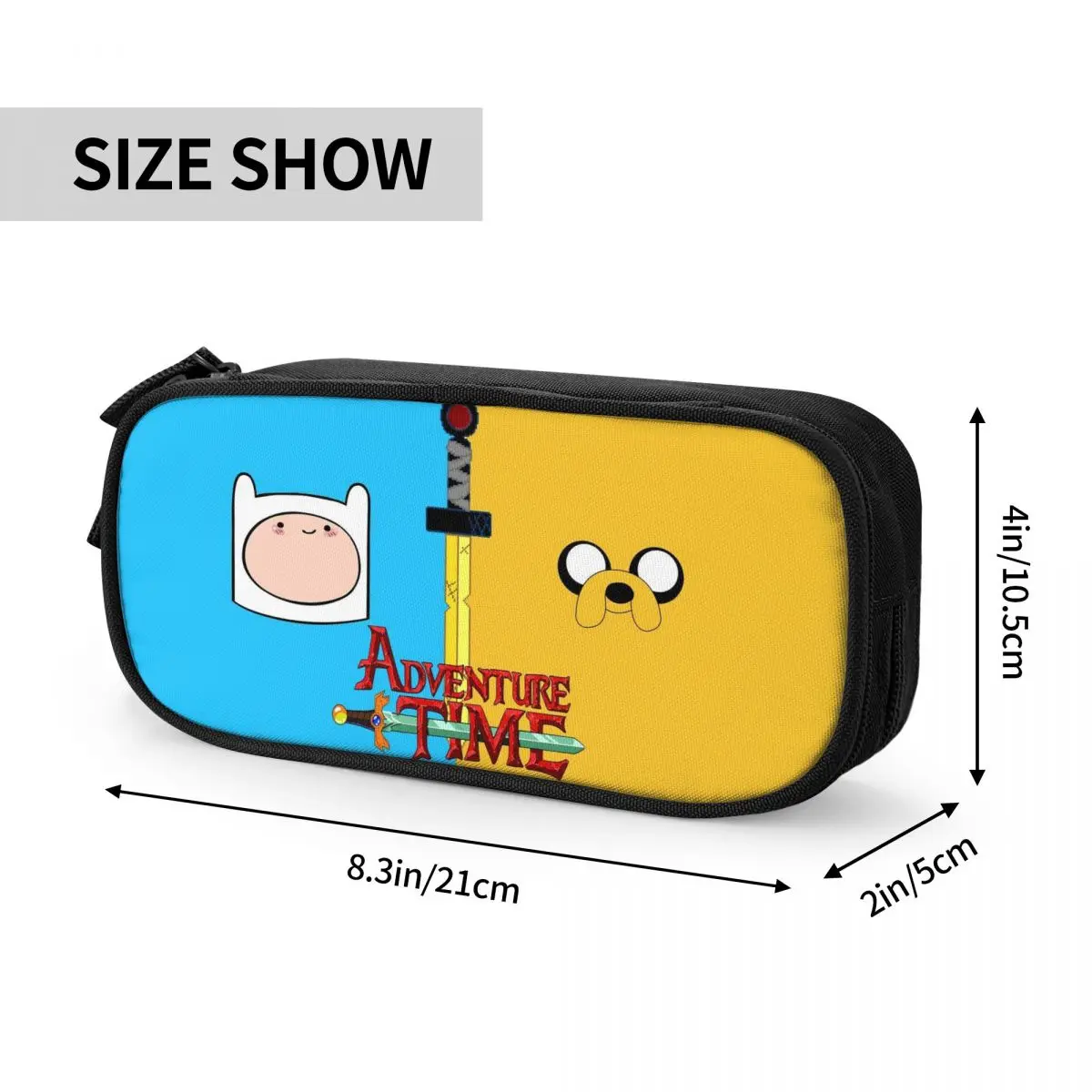 Cartoon Adventure Time Finn Jake Big Capacity Pencil Pen Case Office College School Large Storage Bag Pouch Holder Box Organizer