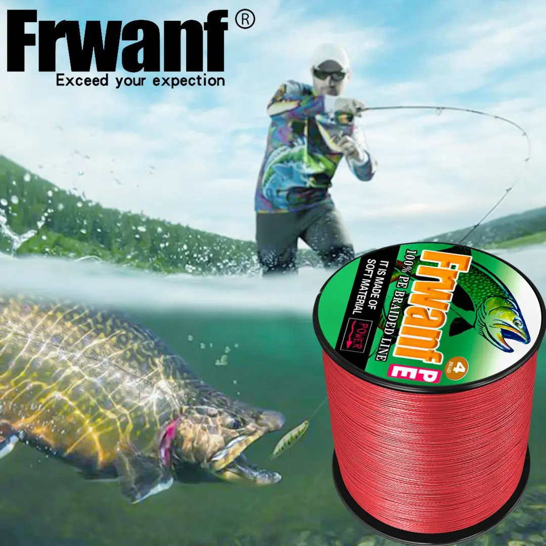 Frwanf 300M PE Braided Fishing Line Super Strong Japanese Multifilament Sea Fishing Line 6LB-100LB Carp Line Trout Line Red Line