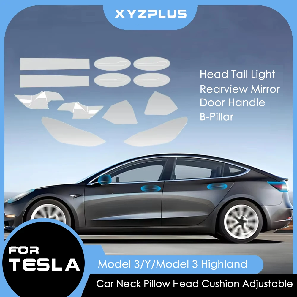 

TPU for Tesla Model Y/3/3+ Highland 2024-Up Car Window B Pillars Transparent Protective Film Anti-Scratch Car Accessories