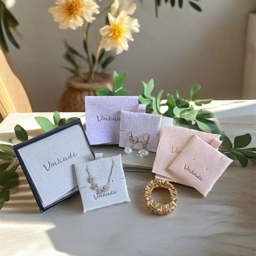 

personalized Pink Microfiber Gift Small Bags Velvet Jewelry Necklace Rings Organizer Packaging Wedding Favor Cosmetic Pouch
