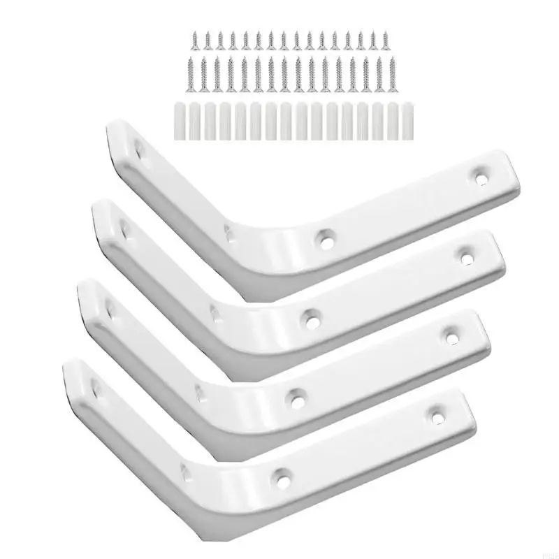 P82E 4Pcs Wall Mounted Floating Shelf Support Brackets for Enhances Storage Solution