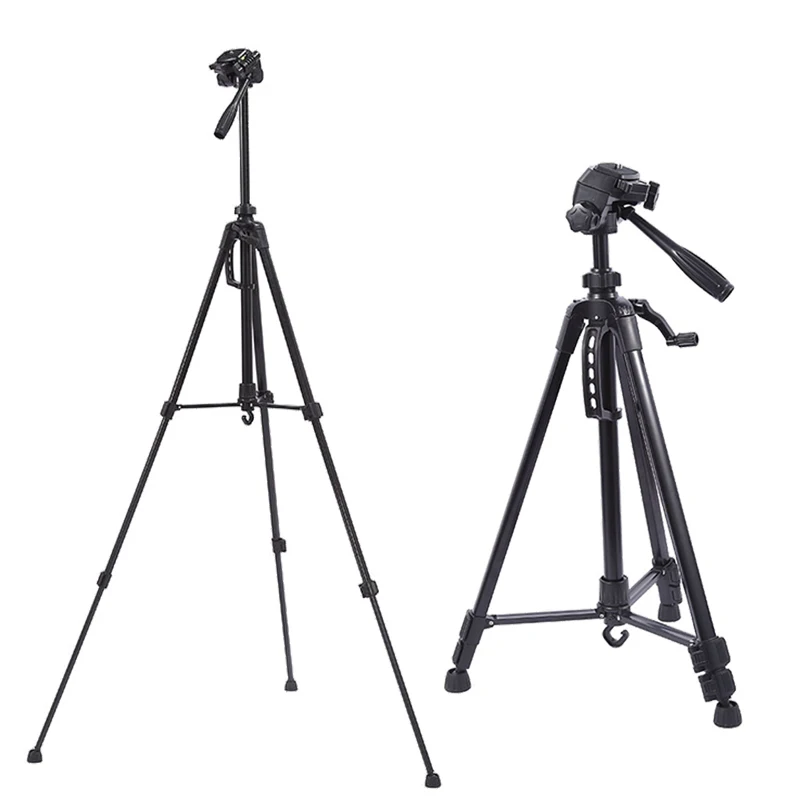 

Phone Travel Self Tripod Aluminum Tall 55” 140CM Stand With Quick Plates Mount Pan Head For Canon Nikon DSLR SLR Digital Camera