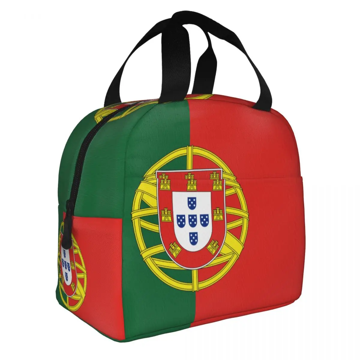 Portugal Flag Lunch Bento Bags Portable Aluminum Foil thickened Thermal Cloth Lunch Bag for Women Men Boy