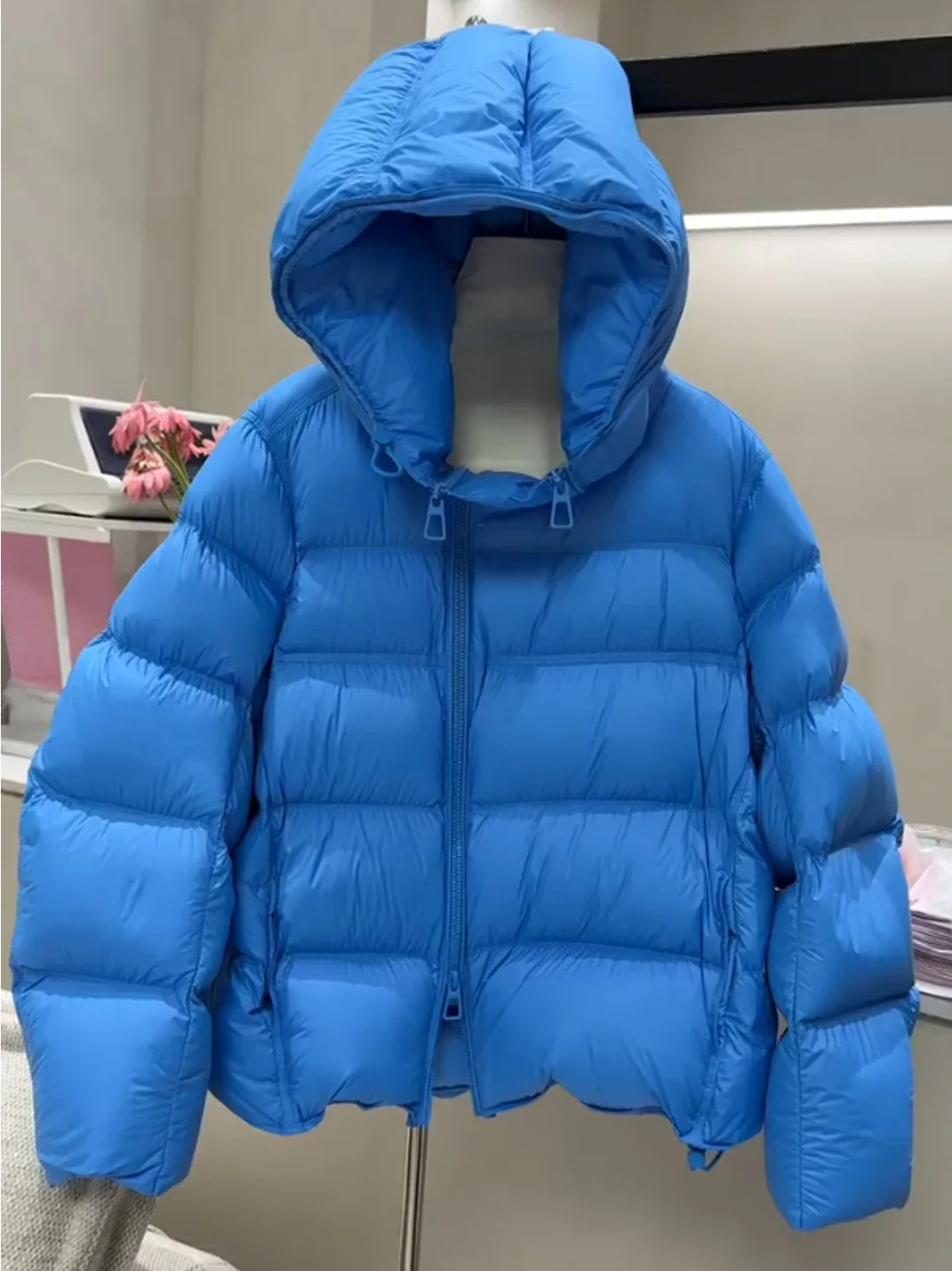 

Модная синяя утепленная хлопковая куртка с капюшоном, женская зимняя новинка, стильная универсальная верхняя одежда премиум-класса