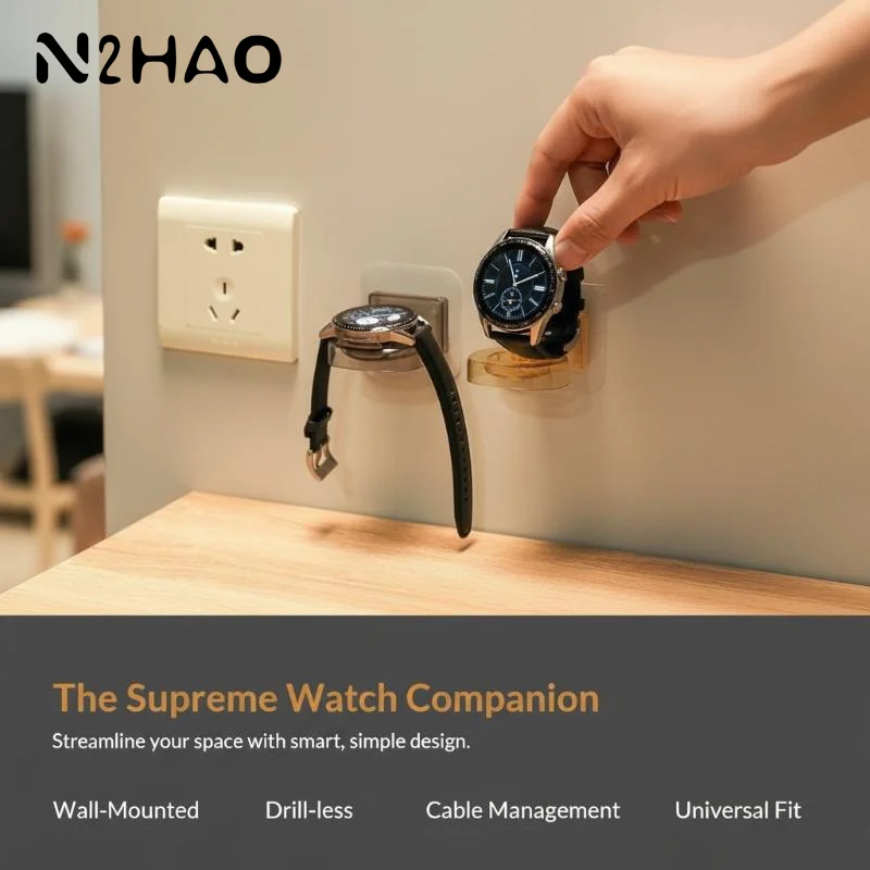 No Drill Adhesive Watch Charging Stand 2 In 1 Storage Charger Holder
