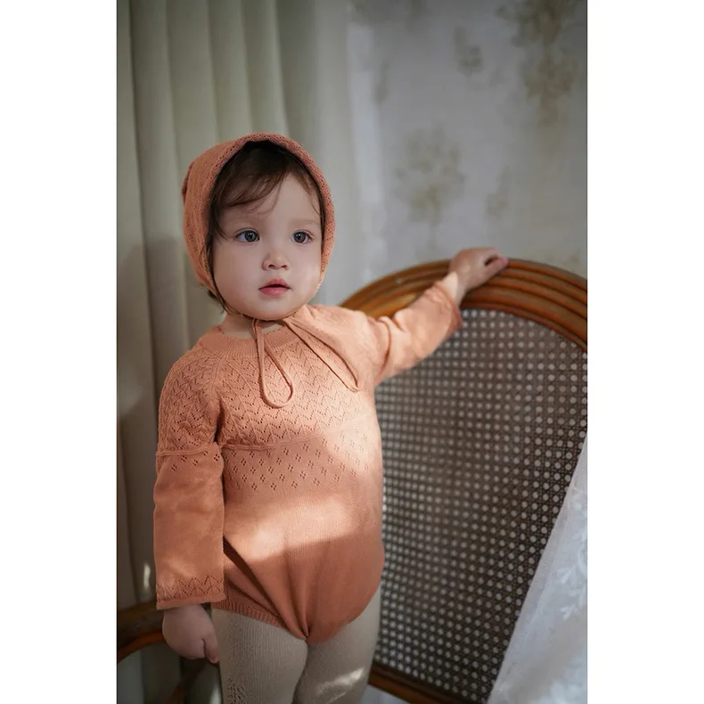 0-2Y Stricken Neugeborenen Overall Baby Mädchen Junge Frühling Herbst Kleidung Nette Langarm Pullover Romper + Hut Casual Neue geboren Outfits – Detail 21
