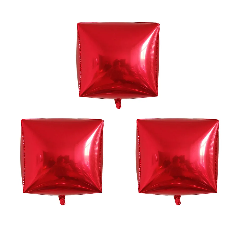 

3pcs Film Balloon Square Shape 4D Design Party Square Balloon Supplies Birthday Festival Wedding Kids Photo Props