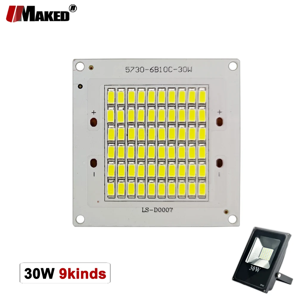 

5PCs LED Floodlight PCB Plate Replace 30W DC29-42V 900mA SMD5730/2835/5054 Light Source 100%Full Power Panel For Outdoor Lamps