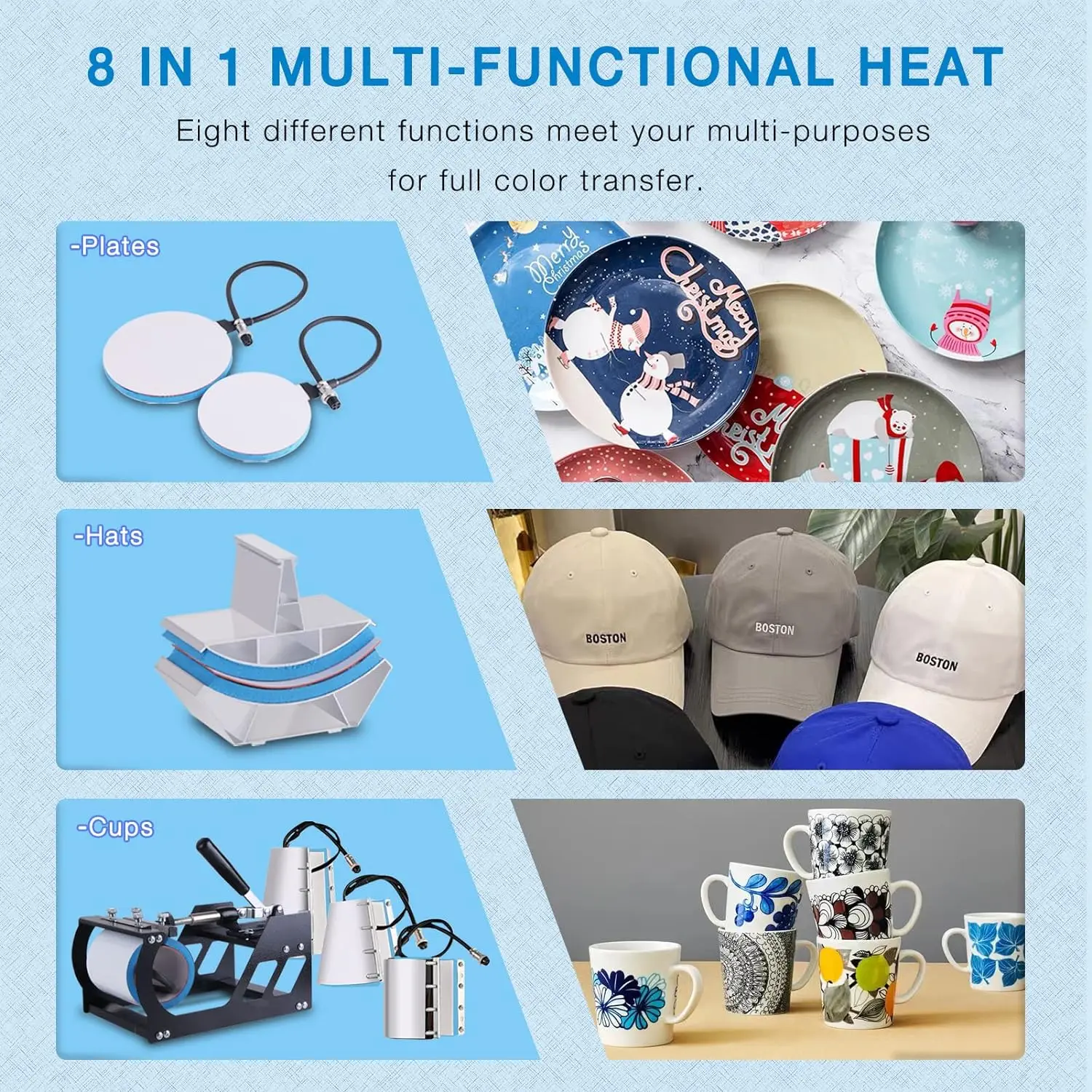 Heat Press Machine 15x15 Inch Heat Transfer Machine 360-Degree Swing Away Multifunction Digital Sublimation Combo Heat Press