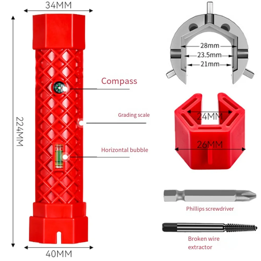 Faucet Sink Wrench Pipe Wrenches 12in1 Multifunctional Spanner Extractor Screwdriver Bathrom Plumbing Installation Repair Tool