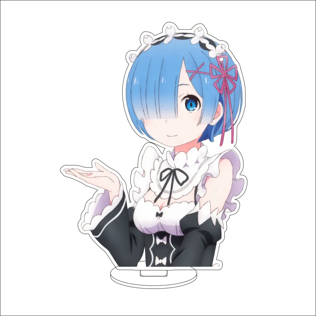 16CM Anime Re:ZERO Starting Life in Another World Rem Emilia Ram Natsuki Subaru Beatrice Cos Acrylic Figure Stand Ornaments Gift view 6