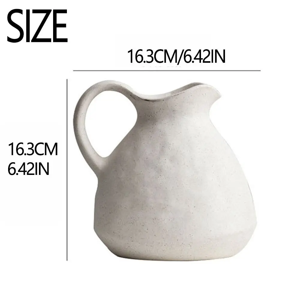 Creativity Country Style Desktop Vase Vintage White Jug Vase Garden Watering Ceramic Kettle Flower Vase Pot Home Decor Crafts
