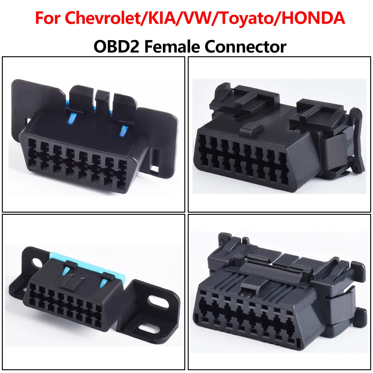 16pin Female Connector Car OBD Diagnostic tool Interface Wire Socket Auto Parts For VW/Chevrolet/Honda/Toyato/KIA OBD2 Plug