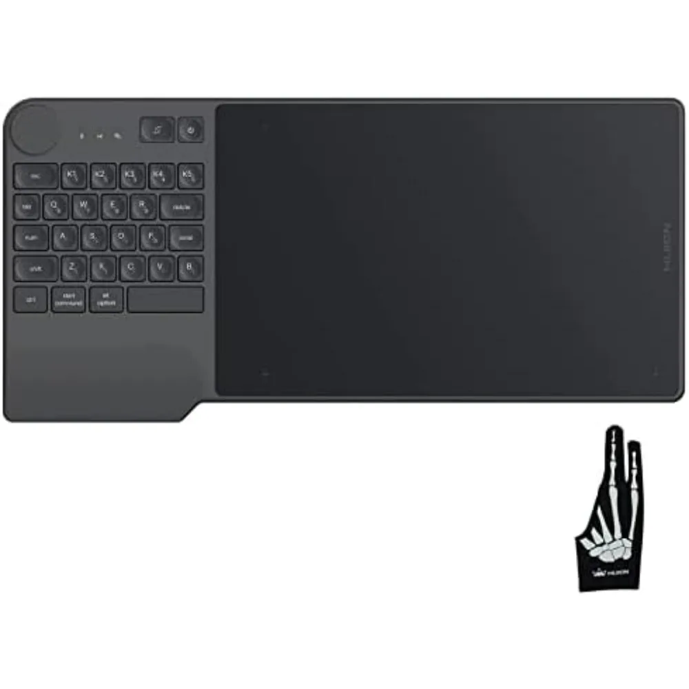 Bluetooth 5.0 Wireless Graphics Drawing Tablet with Keyboard Dial, Express Keys, and Tilt Support for Various Devices