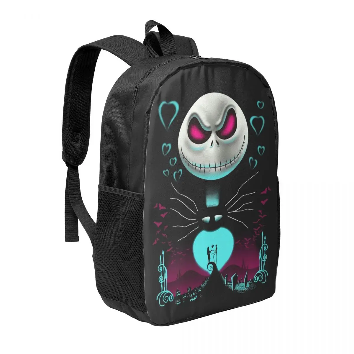 Custom Jack Skellington Backpacks for Boys Girls Nightmare Before Christmas School College Travel Bag Bookbag Fit 15 Inch Laptop