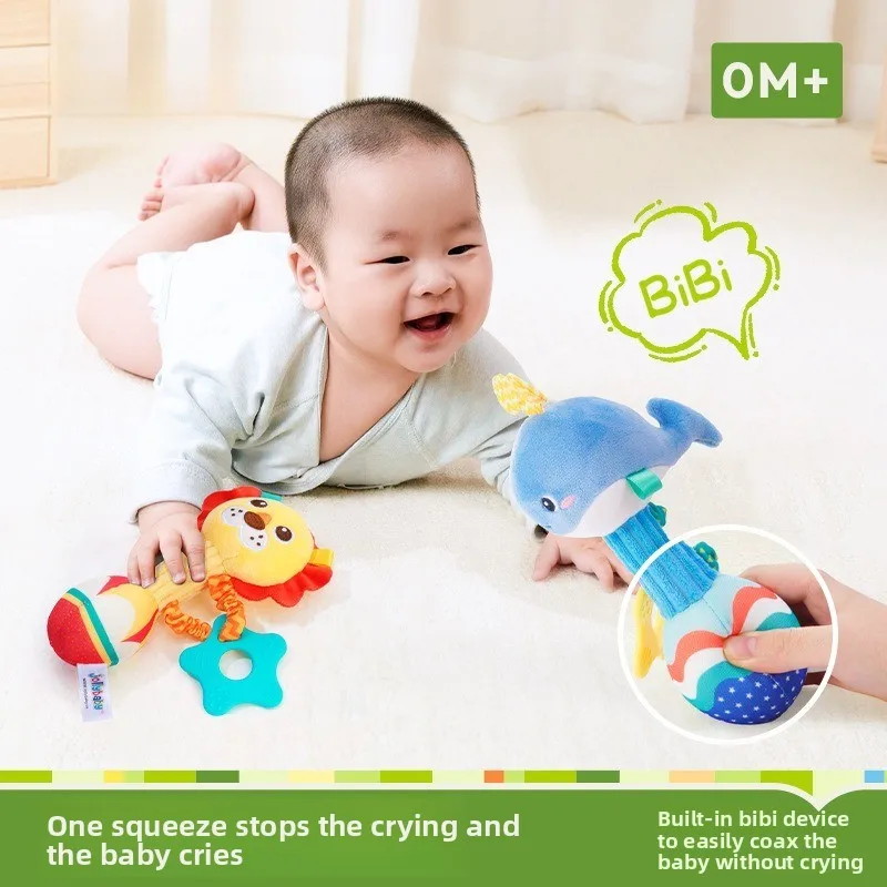 1 stücke 0-6 monate Dental Gum Hand Grip Plüsch Puppe Kann Biss Praxis Greifen Eltern Baby Interaktive Puzzle rassel Beruhigende Spielzeug