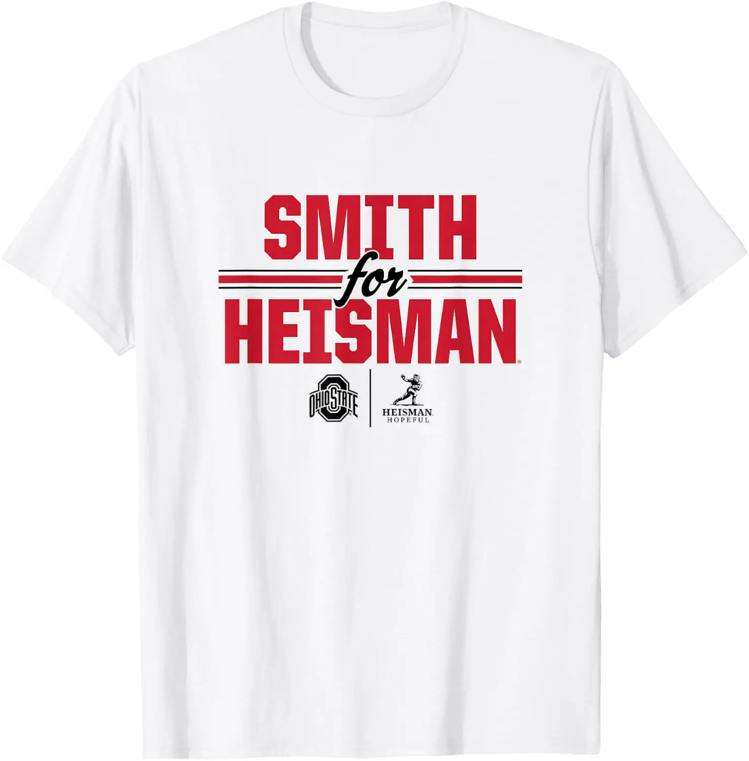 Jeremiah Smith For Heisman - Ohio State Buckeyes Football T-Shirt Premium heavyweight pure cotton—stylish, versatile, and unisex; a perfect Christmas gift suitable for year-round wear.