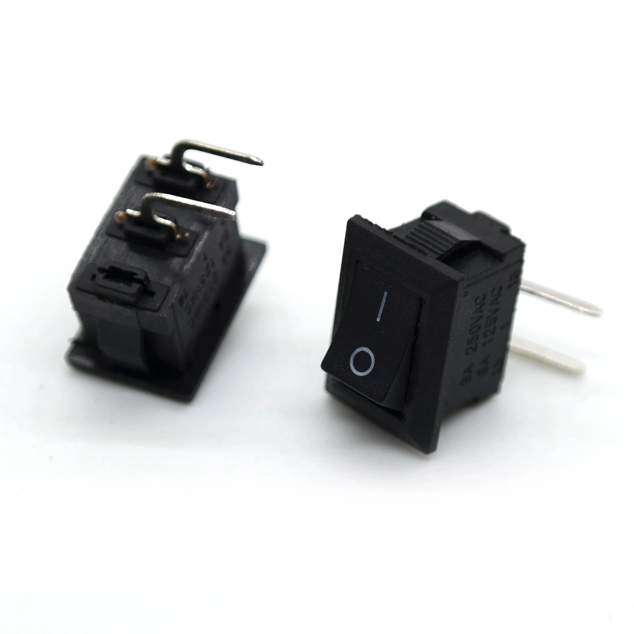 15Pcs Mini Push Button Switch 10mmx15mm SPST 2/3Pin 3A 250VAC 6A125VAC KCD1 Snap-in on/Off Rocker Switch 10MM*15MM Black and Red